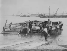 A Calthorpe Minor car on the ferry at Southampton, July 1920