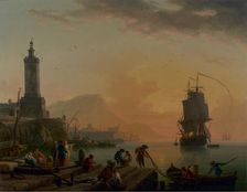 A Calm at a Mediterranean Port, 1770. Creator: Claude-Joseph Vernet