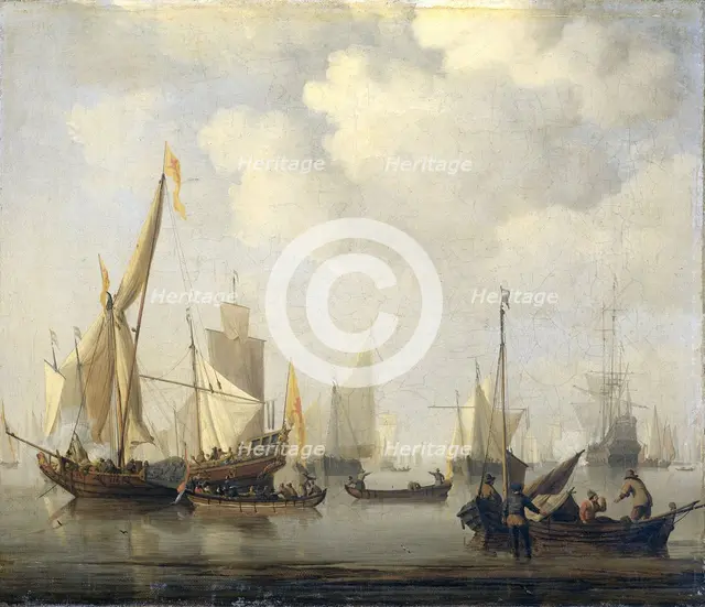 A Calm at Sea, 1650-1707. Creator: Willem van de Velde the Younger.