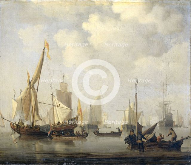 A Calm at Sea, 1650-1707. Creator: Willem van de Velde the Younger.