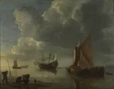 A calm sea, 1655-1657. Artist: Dubbels, Hendrick Jacobsz. (1621-1707)