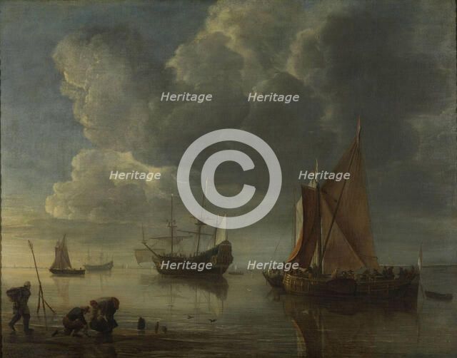 A calm sea, 1655-1657. Artist: Dubbels, Hendrick Jacobsz. (1621-1707)
