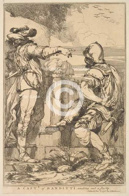 A Captain of Banditti Sending Out a Party (from Fifteen Etchings Dedicated to ..., December 8, 1778. Creator: John Hamilton Mortimer.