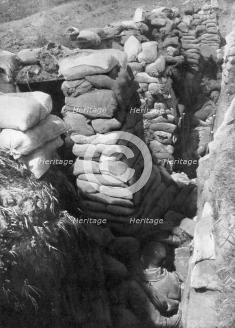 A captured German trench and bunker system, Souchez, Artois, France, 1 June 1915, (1926). Artist: Unknown