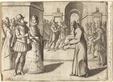 A Capucin bringing the thanks of the King of Bavaria [recto], 1612. Creator: Jacques Callot