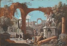 A Capriccio of Roman Ruins, 1727/1729. Creator: Marco Ricci