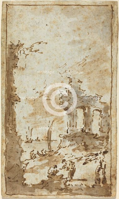 A Capriccio of Ruins by the Lagoon. Creator: Francesco Guardi.