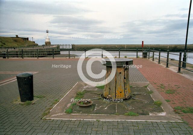 A capstan in the harbour, Maryport, Cumbria, 1999. Artist: P Williams