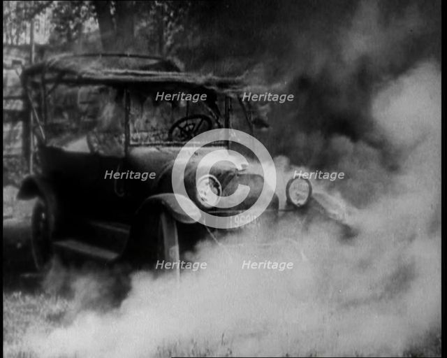 A Car on Fire, 1930. Creator: British Pathe Ltd.