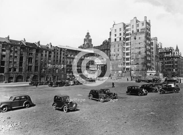 A car park, Brunswick Street, Liverpool, May 1946. Artist: Unknown