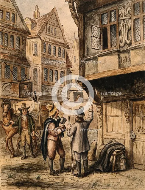 A cart for transporting the dead in London during the Great Plague..., 1665-1666, (19th century?). Creator: Unknown.