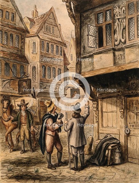 A cart for transporting the dead in London during the Great Plague..., 1665-1666, (19th century?). Creator: Unknown.