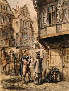 A cart for transporting the dead in London during the Great Plague..., 1665-1666, (19th century?). Creator: Unknown