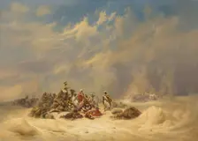 A Caravan overtaken by a Storm in the Desert, 1855. Creator: Niels Simonsen