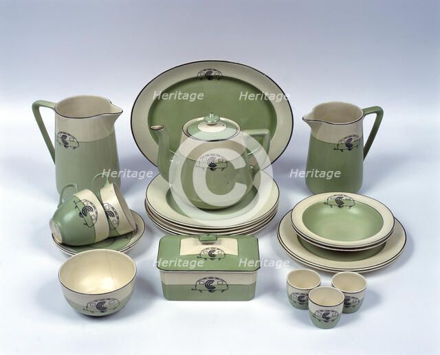 A caravan crockery set, c1934-c1939. Artist: Unknown