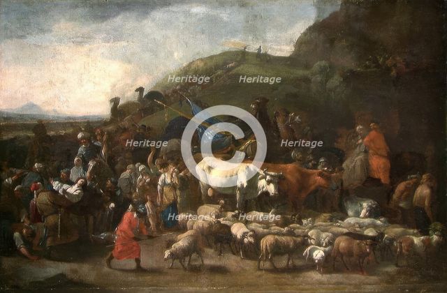 A Caravan robbed by Tartars, 17th century. Creator: Jan van Ossenbeck.