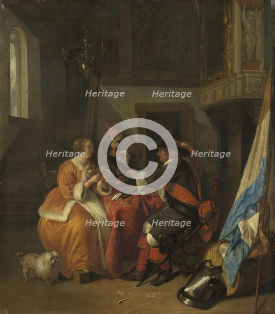 A Card Game, late 1650s. Creator: Gabriel Metsu.