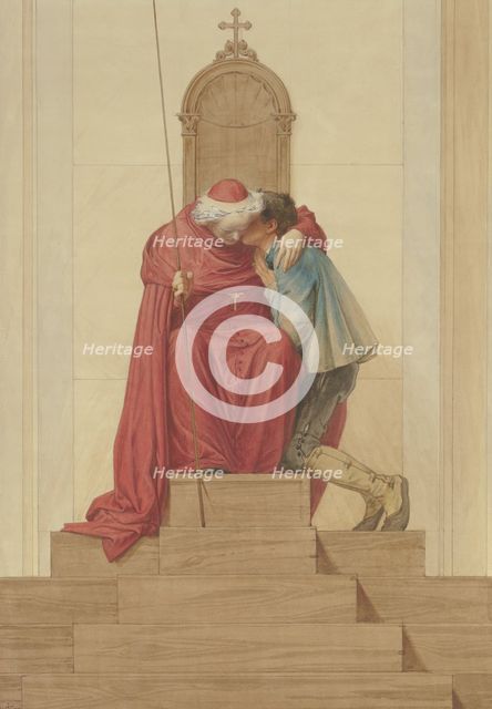 A Cardinal Penitenziario Maggiore, during Holy Week at St. Peter's in Rome, 1855. Creator: Eduard von Steinle.