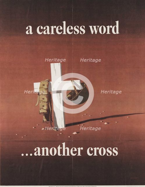 A careless word ...another cross, 1943. Creator: Atherton, John (1900-1952).
