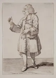 A Caricature of a Man Holding His Hat Under His Left Arm, between 1674 and 1755. Creator: Pier Leone Ghezzi