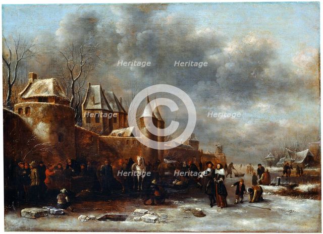 'A Castle at the River Bank', 17th century. Creator: Klaes Molenaer.