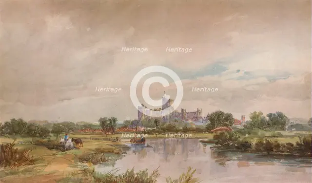 'A Castle by a River', c1851, (1938). Artist: Alfred Vickers.