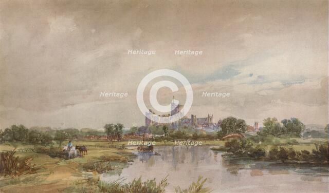 'A Castle by a River', c1851, (1938). Artist: Alfred Vickers.