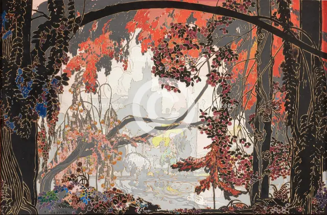A Castle in the forest, 1890s. Creator: Georges de Feure.
