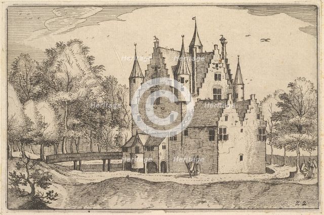 A Castle, plate 22 from Regiunculae et Villae Aliquot Ducatus Brabantiae, ca. 1610. Creator: Claes Jansz Visscher.