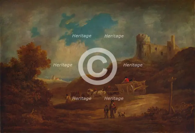 A Castle, with Waggon and Horses', c1886, (1938). Artist: Francis Towne.