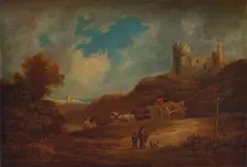 A Castle, with Waggon and Horses c1886, (1938). Artist: Francis Towne