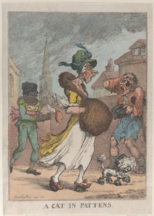 A Cat in Pattens, 1812., 1812. Creator: Thomas Rowlandson