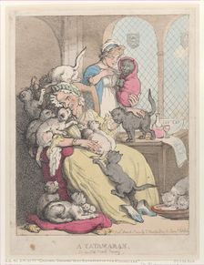 A Catamaran, or an Old Maid's Nursery, March 1, 1803., March 1, 1803. Creator: Thomas Rowlandson
