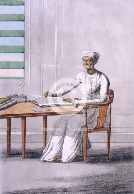 A causto (clerk/scribe), pub. 1808-12. Creator: Franz Balthazar Solvyns (1760-1824).