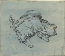 A Cavalier Lying on the Ground, c. 1640. Creator: Jan Dirksz Both