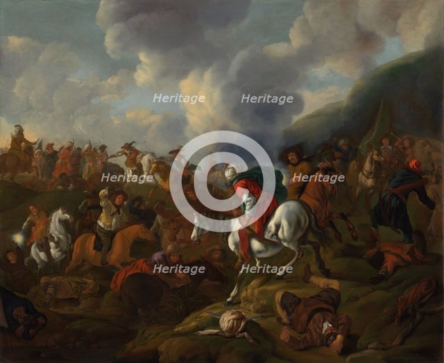 A Cavalry Encounter between Turkish Troops and the Troops of the Austrian Emperor, 1645-1673. Creator: Jacques Muller.