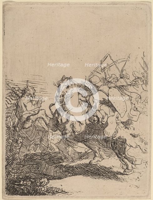 A Cavalry Fight, c. 1632. Creator: Rembrandt Harmensz van Rijn.
