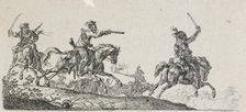 A cavalry fight, c. 1814. Creator: Christian David Gebauer