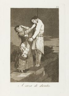 A caza de dientes.; Los Caprichos, pl.12, 1799. Creator: Francisco Goya