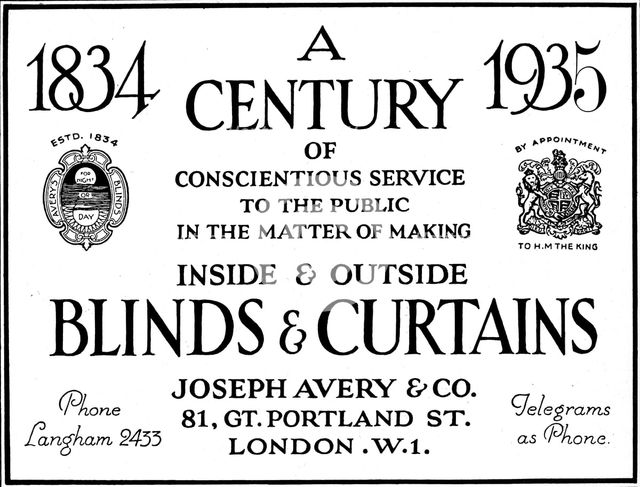 'A Century of Conscientious Service To The Public', 1935. Artist: Unknown.