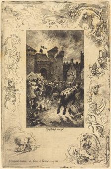 A cette lueur soudaine... (In the sudden gleam of light...), 1878. Creator: Felix Hilaire Buhot