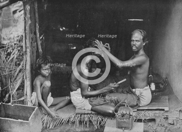 'A Ceylon Shave', c1890, (1910). Artist: Alfred William Amandus Plate.