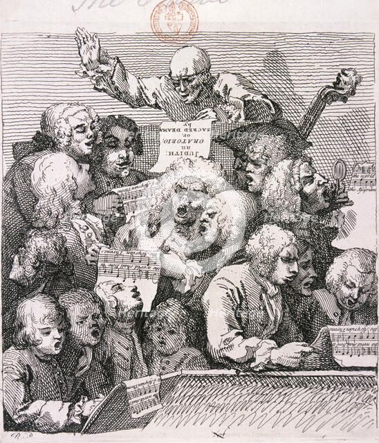 'A chorus of singers', 1732. Artist: William Hogarth