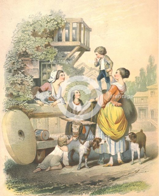 'A Chat with the Miller's Wife', late 18th-early 19th century? Artist: Unknown.