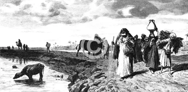 'A Chaussee in the Delta, at the time of the flood', 1880. Artist: R Brandamour