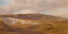 A Chalk Pit on the Downs, near Eastbourne 1871, (1935). Artist: Henry George Hine