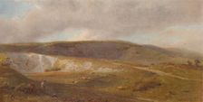A Chalk Pit on the Downs, near Eastbourne 1871, (1935). Artist: Henry George Hine