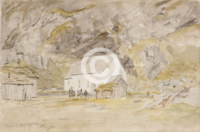 A chapel in Norway, 1879. Creator: Oscar Kleineh.
