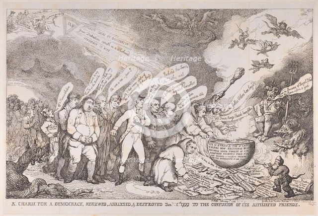 A Charm for a Democracy, Reviewed, Analysed, & Destroyed Jan 1 1799 to the Conf..., January 1, 1799. Creator: Henri Merke.
