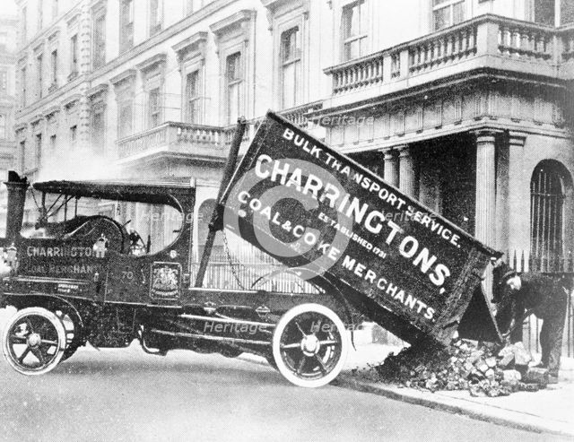A Charrirngtons lorry unloading coal. Creator: Unknown.